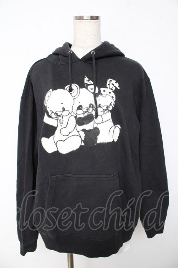 画像1: yaponskii / よだれベアパーカー 2 ブラック Y-25-11-01-080-PU-TO-SZ-ZY (1)