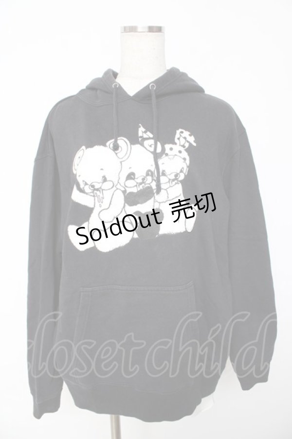 画像1: yaponskii / よだれベアパーカー 2 ブラック Y-25-11-01-080-PU-TO-SZ-ZY (1)