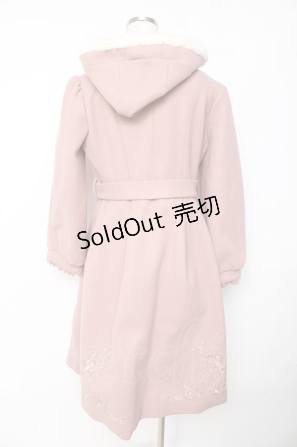 画像2: axes femme / 額縁風刺繍フード付きコート M ピンク Y-25-11-01-086-AX-CO-SZ-ZY (2)