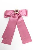 画像1: Maison de FLEUR / ビジューサテンリボンバレッタ  ダークピンク Y-25-11-01-013-LO-AC-SZ-ZY (1)
