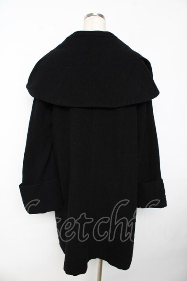 画像2: PEACE NOW / 1つボタンコート  黒 Y-25-11-01-088-PU-CO-AS-ZY (2)