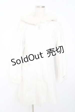 画像: LODISPOTTO / フード付きビジューボタンコート  白 Y-25-11-01-089-LO-CO-SZ-ZY