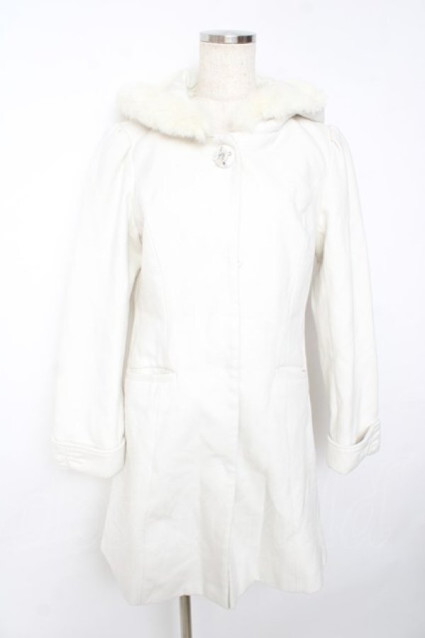 画像1: LODISPOTTO / フード付きビジューボタンコート  白 Y-25-11-01-089-LO-CO-SZ-ZY (1)