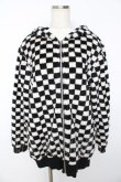 画像1: ALGONQUINS / ブロックチェックファーブルゾン ユニセックス 白×黒 Y-25-11-01-092-AL-JA-SZ-ZY (1)