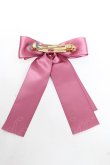 画像2: Maison de FLEUR / ビジューサテンリボンバレッタ  ダークピンク Y-25-11-01-013-LO-AC-SZ-ZY (2)