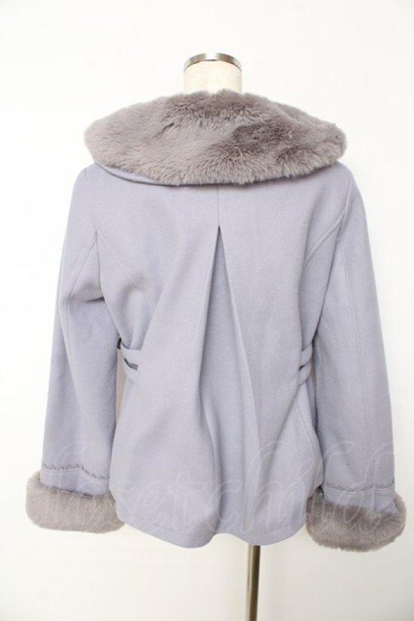 画像2: axes femme / ファー襟ベルトデザインコート F ラベンダー Y-25-11-01-094-AX-CO-SZ-ZY (2)