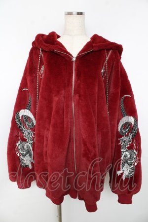 画像: REFLEM / ドラゴン刺繍BIGファーパーカーファーブルゾン  ワイン Y-25-11-01-097-PU-CO-SZ-ZY