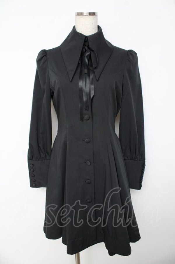 画像1: ATELIER BOZ / 長袖キャロルワンピース  黒 Y-25-11-01-099-EL-OP-SZ-ZY (1)