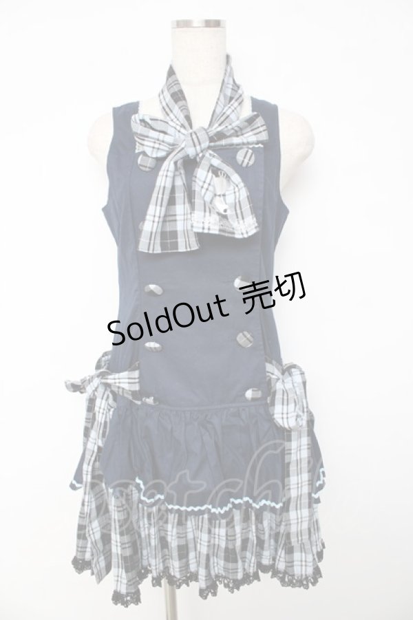 画像1: PUTUMAYO / チェックリボンダブルワンピ  紺 Y-25-11-01-105-PT-OP-SZ-ZY (1)