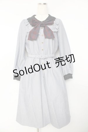 画像: Secret Honey / ピンタックフリルロングシャツワンピース 2 グレー Y-25-11-01-106-CA-OP-SZ-ZY