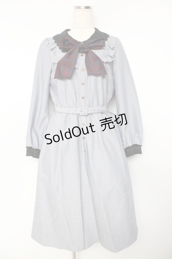 画像1: Secret Honey / ピンタックフリルロングシャツワンピース 2 グレー Y-25-11-01-106-CA-OP-SZ-ZY (1)