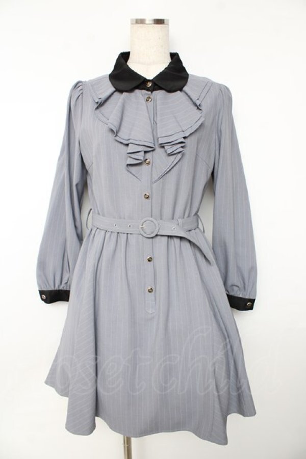 画像1: Secret Honey / ラッフルフリルシャツワンピース 2 グレー Y-25-11-01-107-CA-OP-SZ-ZY (1)