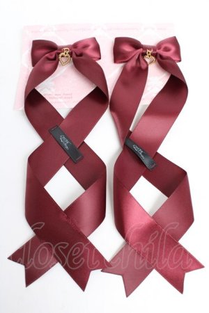 画像: LOTUS ribbon / ツインテールリボンバレッタ  ワイン Y-25-11-01-016-EL-ZA-SZ-ZY