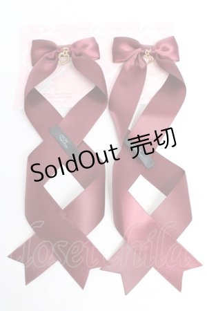 画像: LOTUS ribbon / ツインテールリボンバレッタ  ワイン Y-25-11-01-016-EL-ZA-SZ-ZY