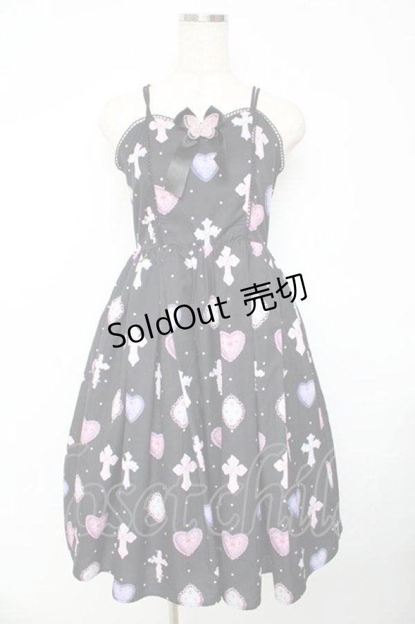 画像1: axes femme kawaii / ロージークロスジャンスカ M 黒 Y-25-11-01-111-AX-OP-SZ-ZY (1)