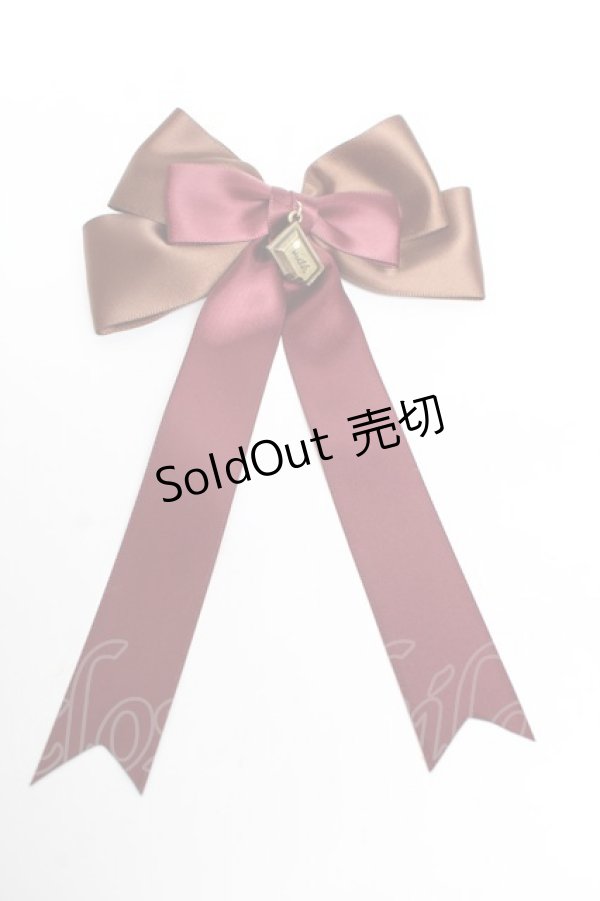 画像1: 【SALE】LOTUS ribbon / リボンクリップ  ブラウン×ワイン Y-25-11-01-017-EL-AC-SZ-ZT487-F004 (1)