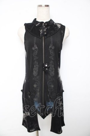 画像: Desoro Works / 琉球浪漫物語 第二章襟付き襟付きタンクトップ  黒 Y-25-11-01-115-GO-OP-SZ-ZY