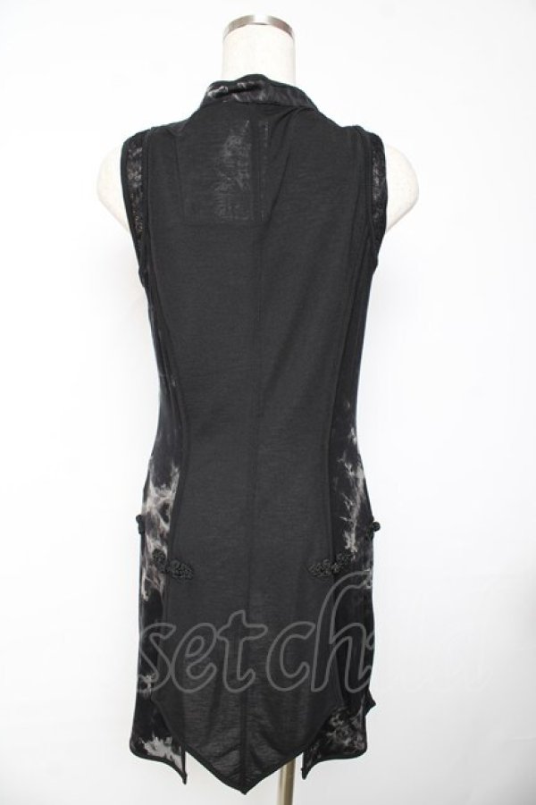 画像2: Desoro Works / 琉球浪漫物語 第二章襟付き襟付きタンクトップ  黒 Y-25-11-01-115-GO-OP-SZ-OS (2)