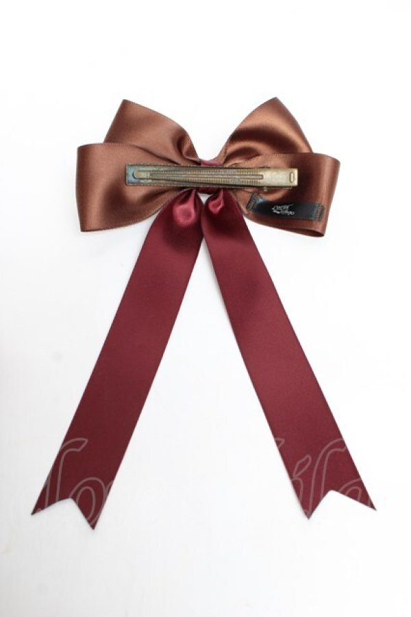 画像2: LOTUS ribbon / リボンクリップ  ブラウン×ワイン Y-25-11-01-017-EL-AC-SZ-ZT487-F004 (2)