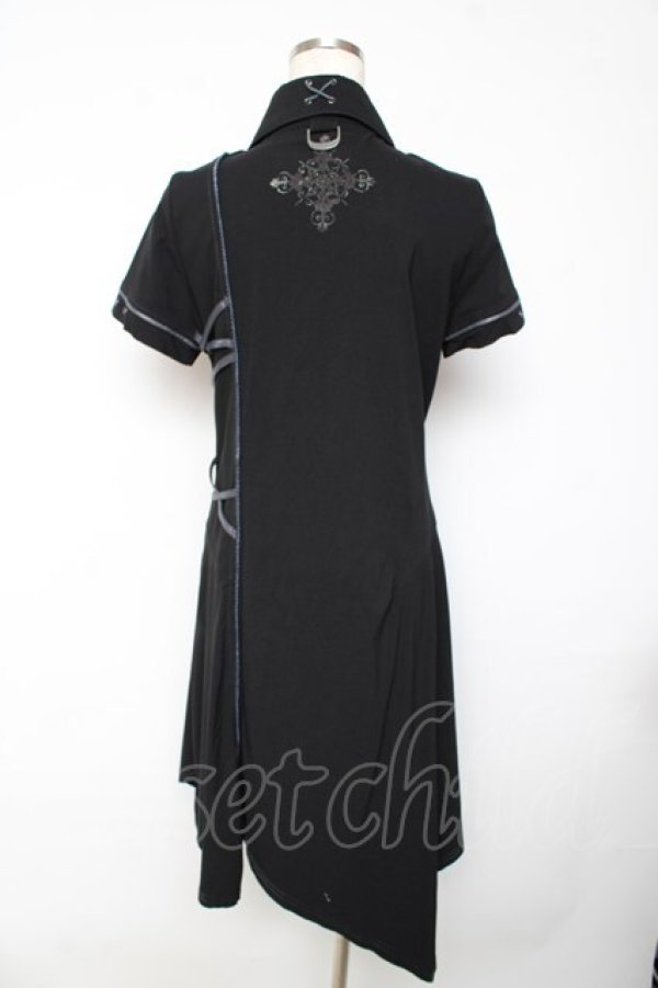 画像2: Ozz Croce / アシンメトリーシャツワンピース  黒 Y-25-11-01-116-OO-OP-SZ-ZY (2)