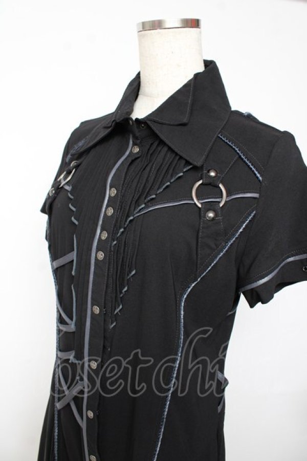 画像3: Ozz Croce / アシンメトリーシャツワンピース  黒 Y-25-11-01-116-OO-OP-SZ-ZY (3)