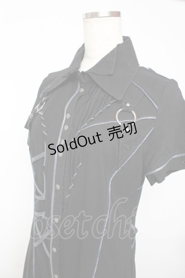 画像3: Ozz Croce / アシンメトリーシャツワンピース  黒 Y-25-11-01-116-OO-OP-SZ-ZY (3)