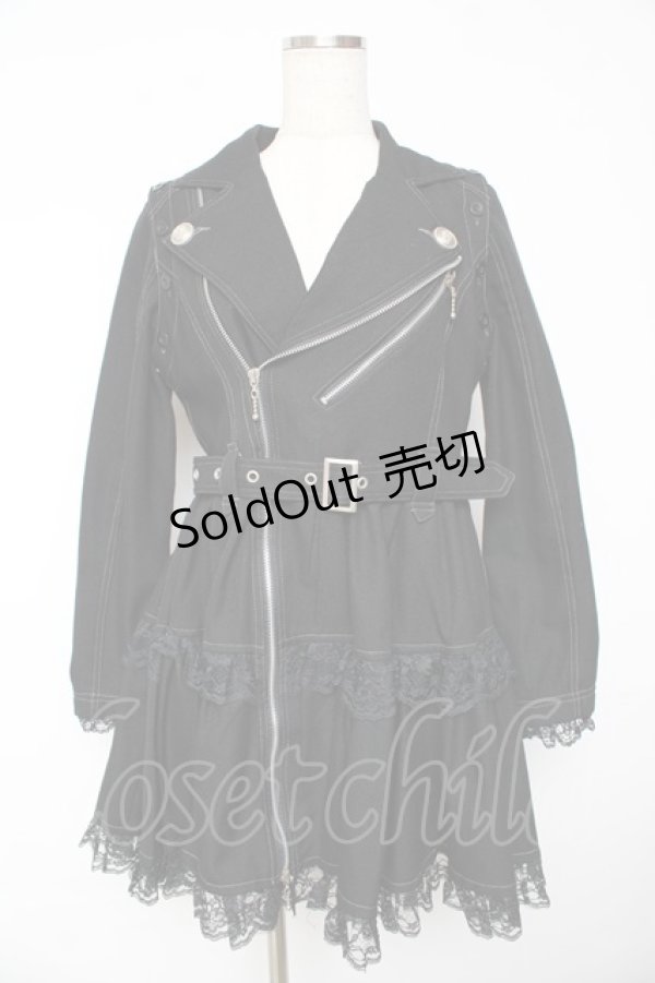 画像1: ALGONQUINS / ライダースジャケットワンピース F 黒 Y-25-11-01-119-AL-OP-SZ-ZY (1)