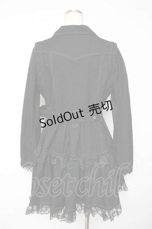 画像2: ALGONQUINS / ライダースジャケットワンピース F 黒 Y-25-11-01-119-AL-OP-SZ-ZY (2)