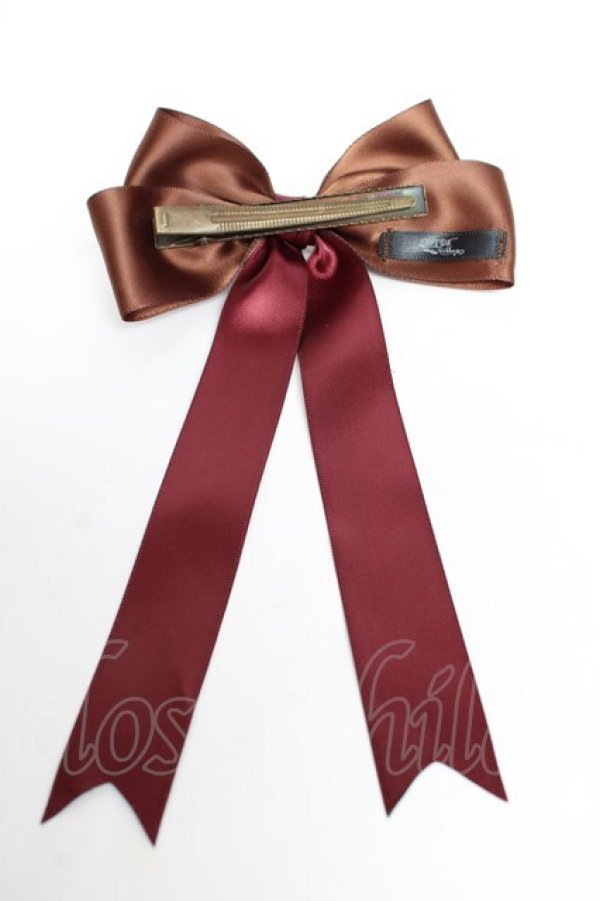 画像2: LOTUS ribbon / リボンクリップ  ブラウン×ワイン Y-25-11-01-018-EL-AC-SZ-ZT487-F004 (2)