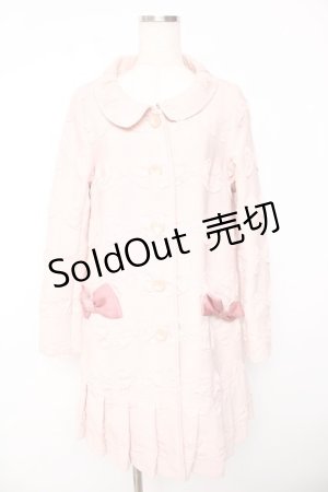 画像: Emily Temple cute / リボンジャガードコート  ピンク Y-25-11-01-122-ET-CO-SZ-ZY