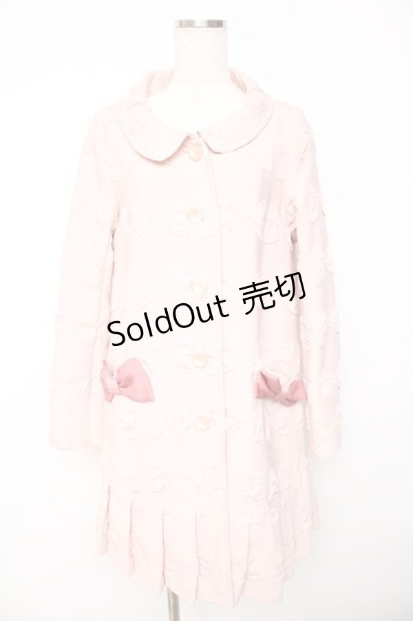 画像1: Emily Temple cute / リボンジャガードコート  ピンク Y-25-11-01-122-ET-CO-SZ-ZY (1)