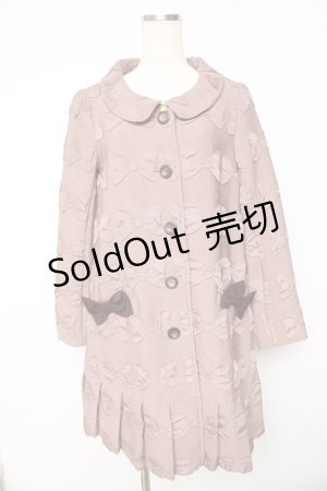 画像: Emily Temple cute / リボンジャガードコート  ブラウン Y-25-11-01-123-ET-CO-SZ-ZY