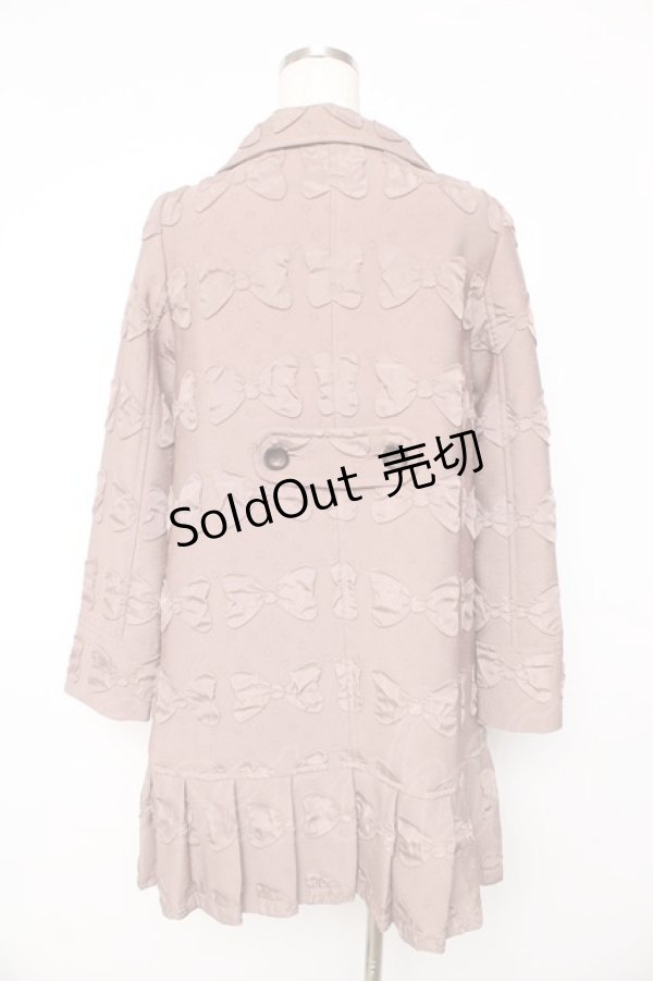 画像2: Emily Temple cute / リボンジャガードコート  ブラウン Y-25-11-01-123-ET-CO-SZ-ZY (2)