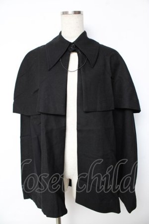 画像: BPN FOR MEN / チェーン付きケープマント M 黒 Y-25-11-01-126-GO-JA-SZ-ZY