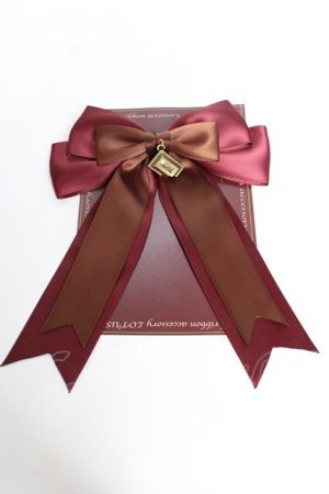 画像: LOTUS ribbon / リボンブローチ  ブラウン×ワイン Y-25-11-01-019-EL-AC-SZ-ZY