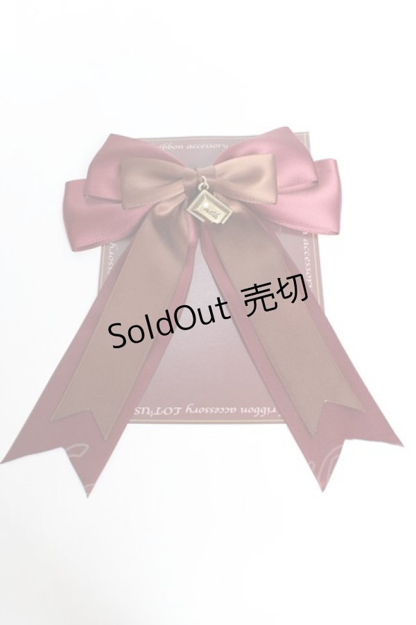 画像1: 【SALE】LOTUS ribbon / リボンブローチ  ブラウン×ワイン Y-25-11-01-019-EL-AC-SZ-ZT487-F004 (1)