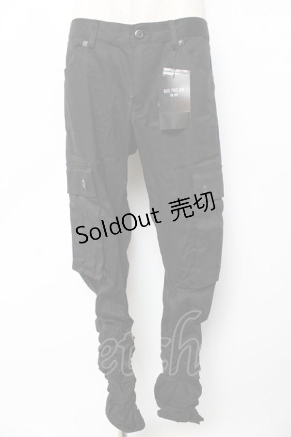 画像1: BPN FOR MEN / ギャザーパンツ M 黒 Y-25-11-01-133-GO-PA-SZ-ZY (1)