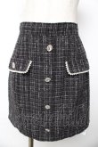 画像1: Ank Rouge / フロントビジューツイードミニスカート M 黒 Y-25-11-01-135-CA-SK-SZ-ZY (1)