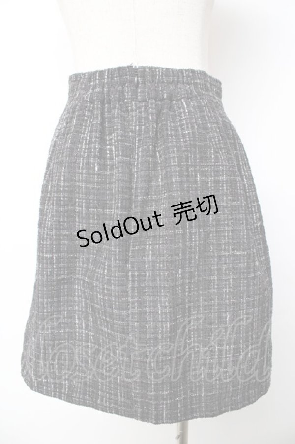 画像2: Ank Rouge / フロントビジューツイードミニスカート M 黒 Y-25-11-01-135-CA-SK-SZ-ZY (2)