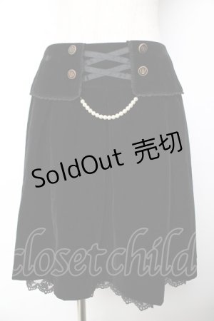 画像: axes femme / ベロアスカート  黒 Y-25-11-01-140-AX-SK-SZ-ZY