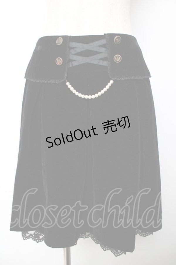 画像1: axes femme / ベロアスカート  黒 Y-25-11-01-140-AX-SK-SZ-ZY (1)