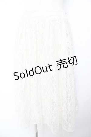 画像: axes femme / 総レースプリーツスカート  生成り Y-25-11-01-141-AX-SK-SZ-ZY