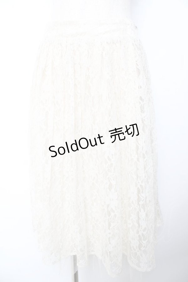 画像1: axes femme / 総レースプリーツスカート  生成り Y-25-11-01-141-AX-SK-SZ-ZY (1)