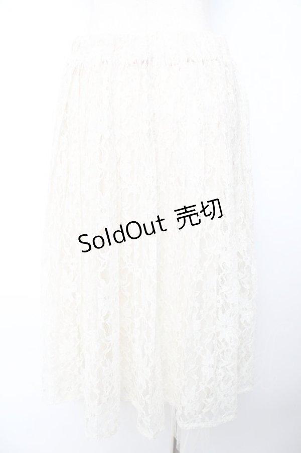 画像2: axes femme / 総レースプリーツスカート  生成り Y-25-11-01-141-AX-SK-SZ-ZY (2)