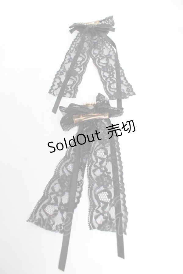 画像2: mille fille closet by LODISPOTTO / Twinkle jewelリボンバレッタ  黒 Y-25-11-01-021-LO-ZA-SZ-ZY (2)