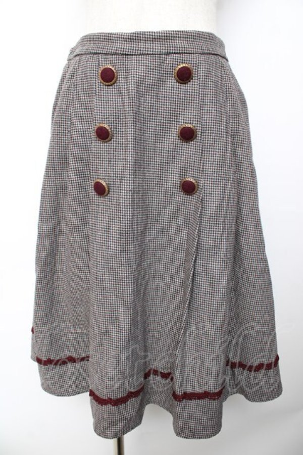 画像1: axes femme / ダブル釦サイドプリーツスカート   Y-25-11-01-147-AX-SK-SZ-ZY (1)