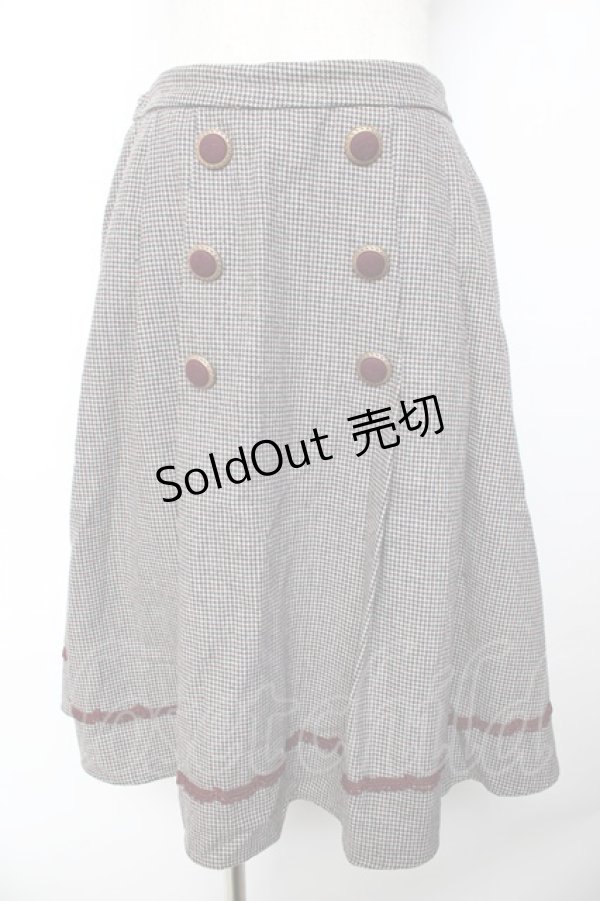 画像1: axes femme / ダブル釦サイドプリーツスカート   Y-25-11-01-147-AX-SK-SZ-ZI (1)