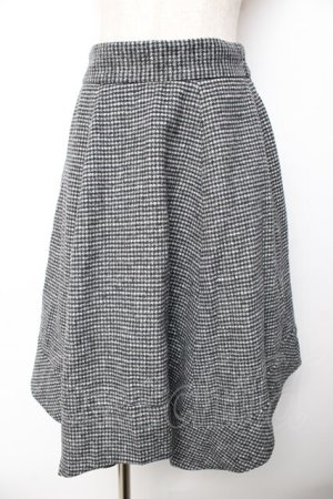 画像: axes femme / 千鳥イレヘムスカート  黒 Y-25-11-01-149-AX-SK-SZ-ZY