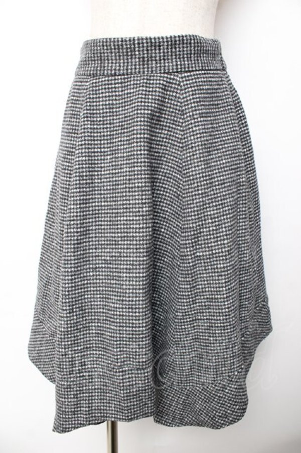 画像1: axes femme / 千鳥イレヘムスカート  黒 Y-25-11-01-149-AX-SK-SZ-ZY (1)