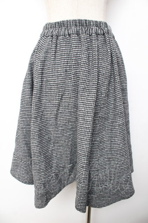 画像2: axes femme / 千鳥イレヘムスカート  黒 Y-25-11-01-149-AX-SK-SZ-ZY (2)